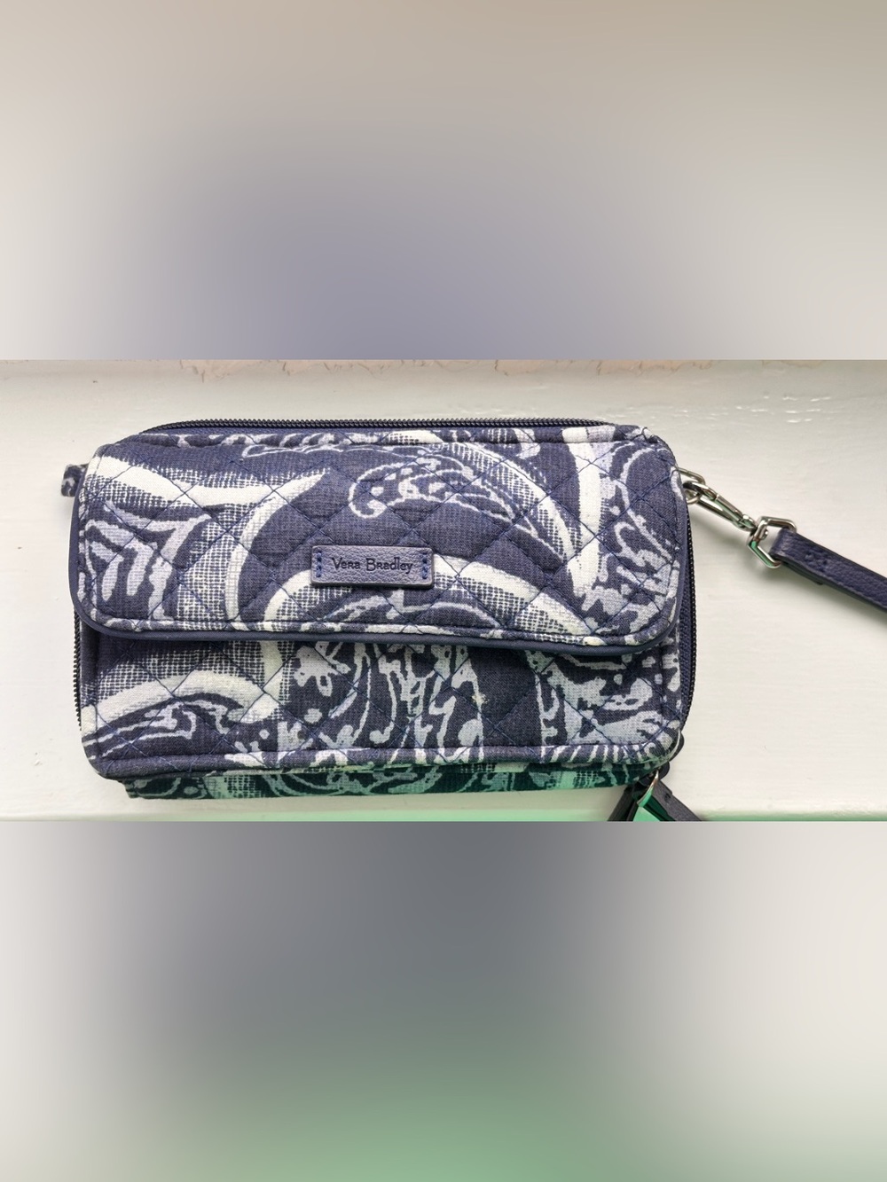 Vera Bradley Quilted Navy and White Floral Wallet
